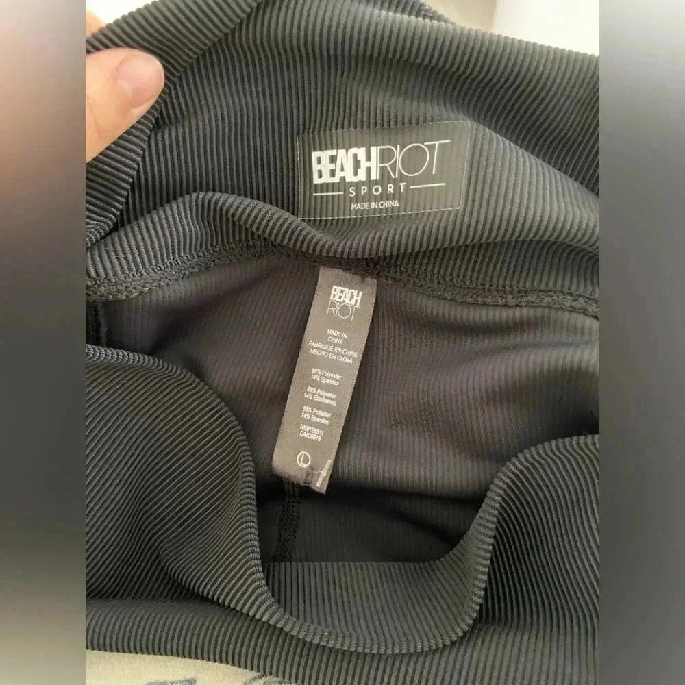 NEW BEACH RIOT alani pants in black rib size L - Picture 6 of 6